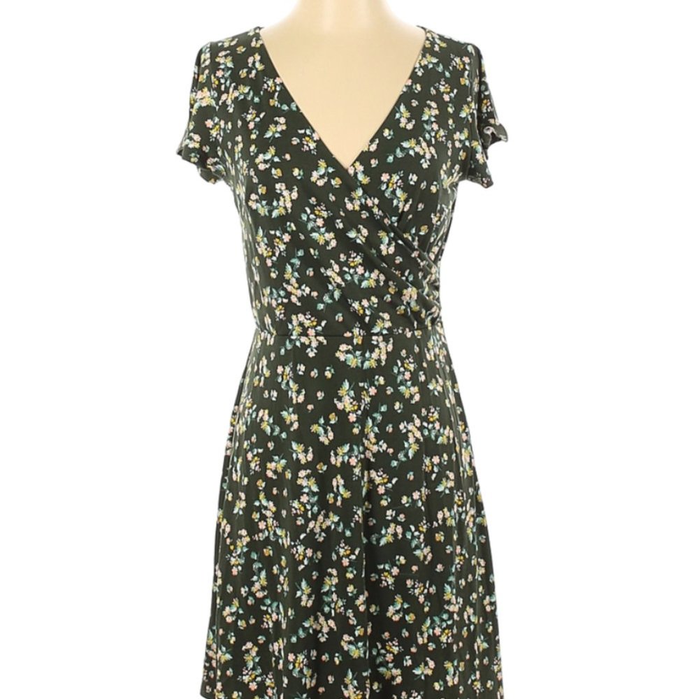 Loft Green Floral Dress